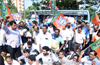 BJP leaders, Hindu activists picket Congress office ; detained